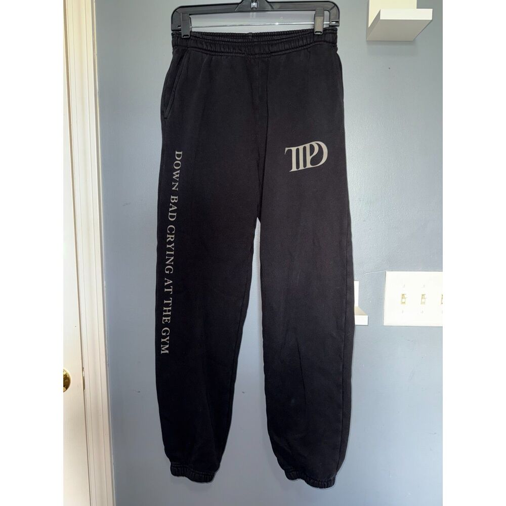 Taylor Swift Black TTPD 'Down Bad' Sweatpants | Size Small | Licensed Merch